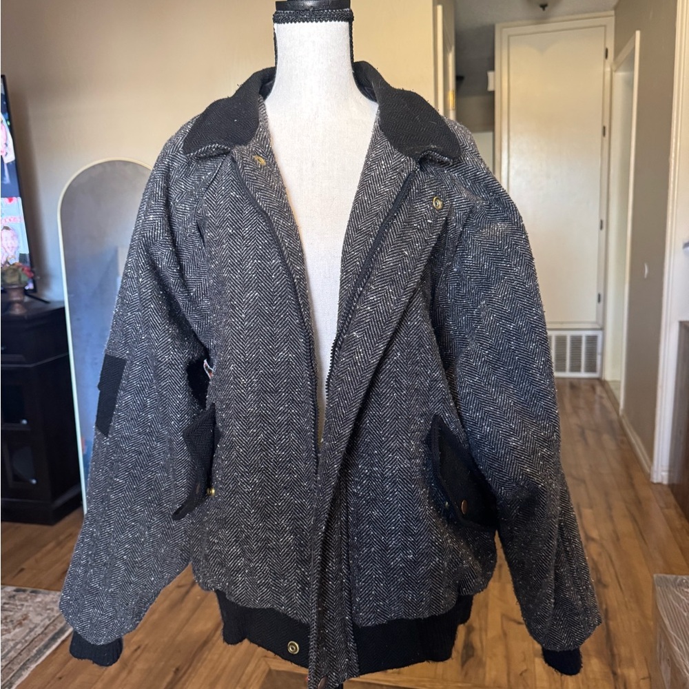Vintage Men's Western Gray Wool Jacket